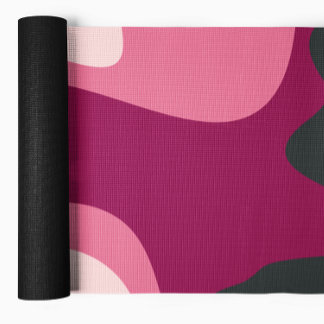 Tapete De Yoga Abstrato Fluido Formas Cor-de-rosa Esbranquiçado I