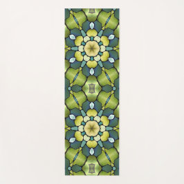 Tapete De Yoga Abstrato geométrica verde pintada à mão