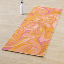 Abstrato Marble Swirl Art em amarelo