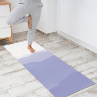 Tapete De Yoga Abstrato Mountain Modern Elegante Periwinkle White