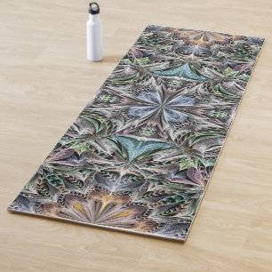 Tapete De Yoga Abstrato Multicolor Suculent Garden Rosette