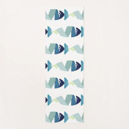 Tapete De Yoga Abstrato Natação Azul