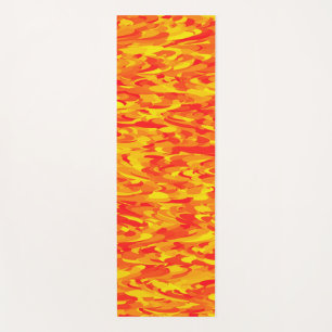 Tapete De Yoga Abstrato - Padrão Vermelho Cor - de - laranja Amar
