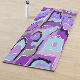 Tapete De Yoga Abstrato púrpura com azul e preto