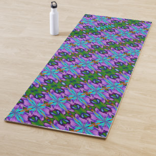 Tapete De Yoga Abstrato Verde Turquesa Roxo Personalizado