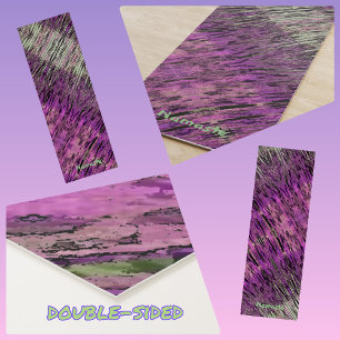 Tapete De Yoga Abstrato Yoga Mat Rosa Fuschia Roxo e Verde