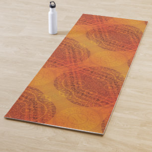 Tapete De Yoga Aceitação Medalhões Amarelo Vermelho Laranja