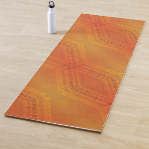 Tapete De Yoga Aceitação Padrão do Shibori Amarelo Vermelho Lar