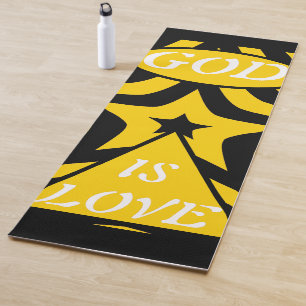 Tapete De Yoga Achempong Deus É Amor Estrela Cibernética Amarelo