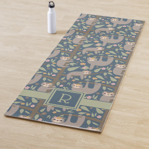 Tapete De Yoga Adicione seu teste padrão floral bonito inicial