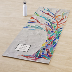 Tapete De Yoga Adicione Sua Árvore De Logotipos Da Vida