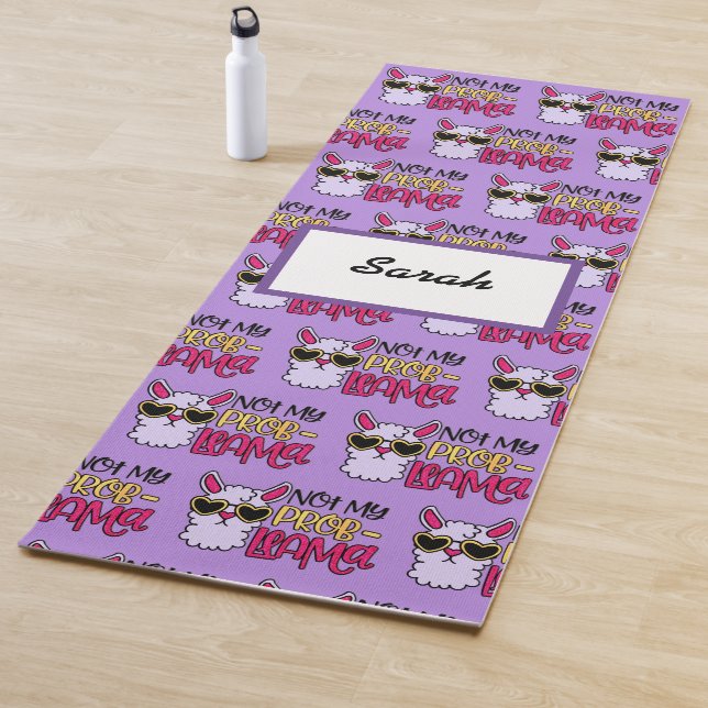 Tapete De Yoga Adoráveis Lama Ama Não Meu Problema Roxo (In Situ)