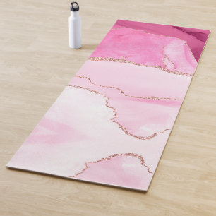 Tapete De Yoga Agate de Cores D'Água Pix Dezines, Rosa Rosa Rosa