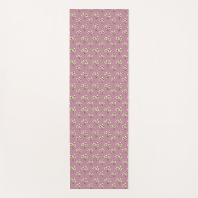 Tapete De Yoga Aglomerados de flores negras (Frente)