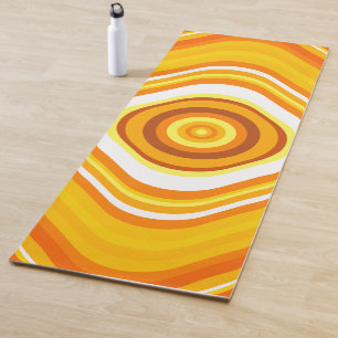 Tapete De Yoga Alaranjado, branco e amarelo Por do sol-Inspirou o