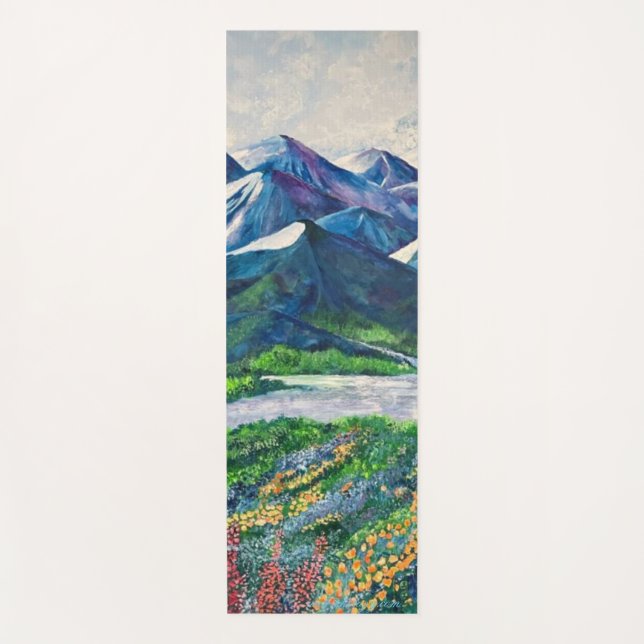 Tapete De Yoga Alaskan Floral Mountain Yoga Mat (Frente)