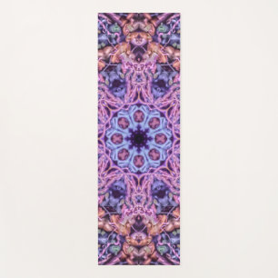 Tapete De Yoga Alienígena Psicodélico Roxo Caleidoscópico Mandala