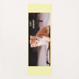 Tapete De Yoga Amarelo-claro-branco "Mamãe de Gato" Laranja Kitte