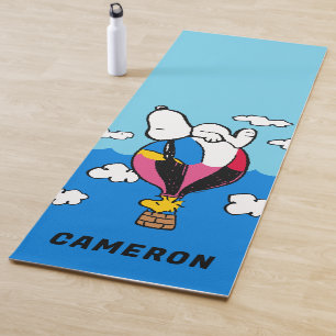 Tapete De Yoga Amendoins Snoopy & Woodstock Balão de Ar Quente