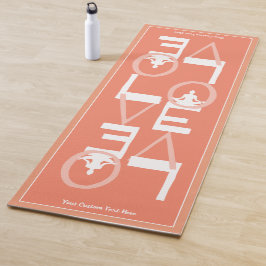 Tapete De Yoga AMOR Yoga - Teal de Pêssego Personalizado 2 SIDED