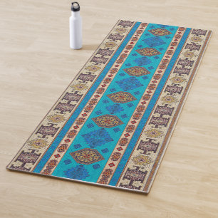 Tapete De Yoga Antiguamente Blue Ottoman Kilim Rug Turco