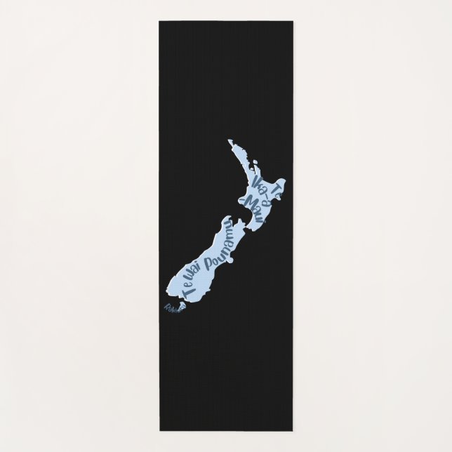 TAPETE DE YOGA AOTEAROA NZ PAÍS ILHAS MAORI NOMES KIWI (Frente)