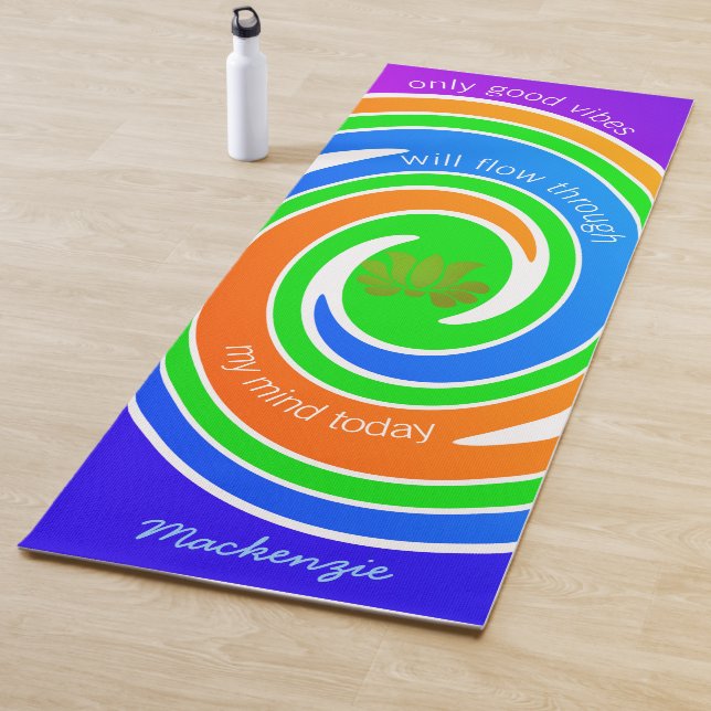 Tapete De Yoga Apenas boas vibrações com o Lotus Flower e o seu n (In Situ)