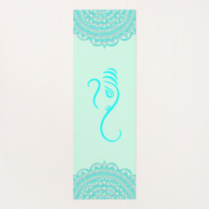 Tapete De Yoga Aqua Ganesha e Mandalas