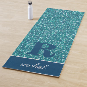 Tapete De Yoga Aqua Sparkles Personalizado