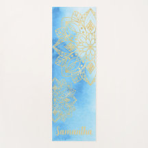 Aqua Tie Dye e Dourado nome personalizado das flor