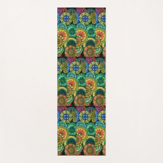 Tapete De Yoga Aquarela Arco-Íris Cores Mandala