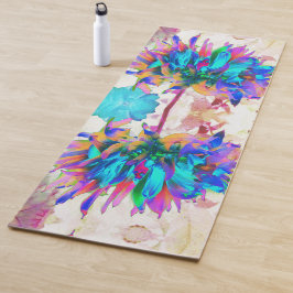 Tapete De Yoga Aquarela Atormentada Rainbow Cactus Dahlia