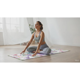 Tapete De Yoga Aquarela Borboleta Prado & Monograma Floral