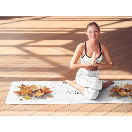 Tapete De Yoga Aquarela de Mapeamento de Outono Vibrante, persona