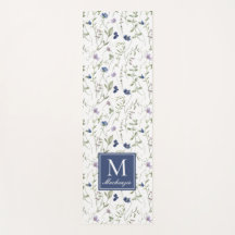 Aquarela Flor Silvestre Azul Nome Personalizado