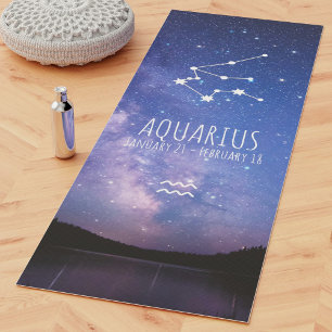 Tapete De Yoga Aquário Astrologia Zodiaca Personalizada Yoga M