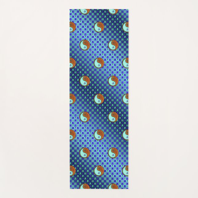 Tapete De Yoga Aquário e Ox de madeira (Frente)