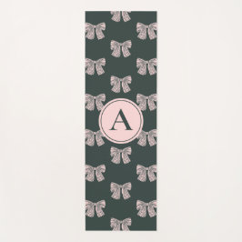 Tapete De Yoga Arco Coquetel Monograma Preto e Rosa