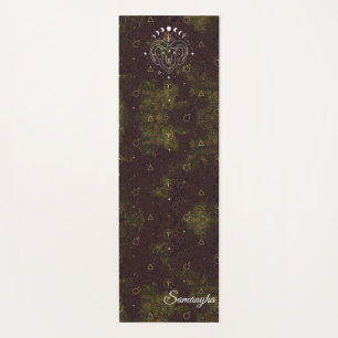 Tapete De Yoga Aries Zodiac Personalizado Roxo Dourado Oriental