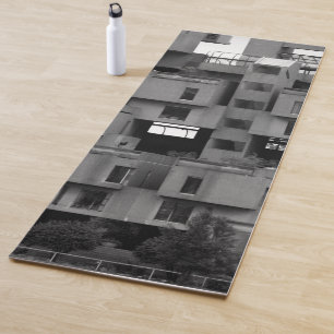 Tapete De Yoga Arquitetura em Preto e Branco