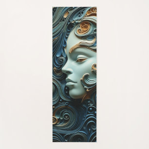 Tapete De Yoga Arte 3D da Mulher Moonlit