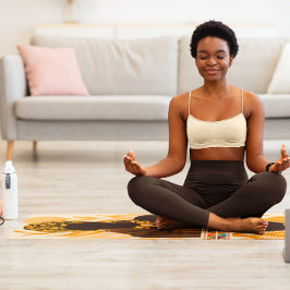 Tapete De Yoga Arte de Mulher Africana Étnica Bonita