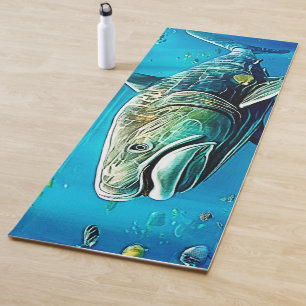 Tapete De Yoga Arte de Predador Oceânico Tubarão