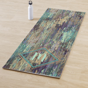Tapete De Yoga Arte de Rasas Violetas Roxas de Taupe Personalizad