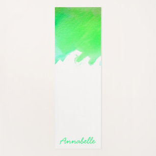 Tapete De Yoga Arte energética vibrante do verde limão de aquarel