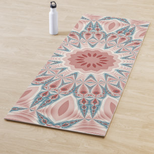 Tapete De Yoga Arte Fractal do Caleidoscópio Moderno em greve