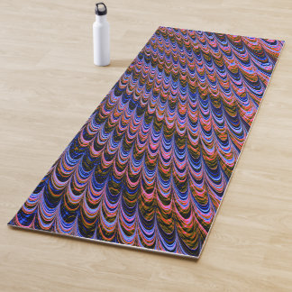 Tapete De Yoga Arte fractal funky boêmio ondulado trippy