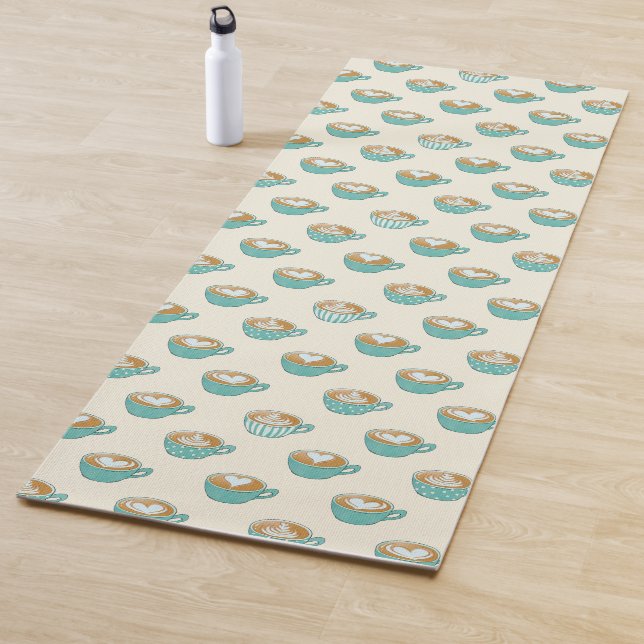 Tapete De Yoga Arte latina em canecas de café azul (In Situ)