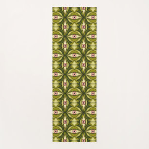 Tapete De Yoga Arte Maximalista Botânica Verde Olho Cor-de-Rosa W