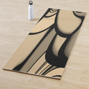 Tapete De Yoga Arte Moderna Derreter Matizes Castanhos